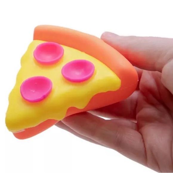 VIRAL~ Nee Doh Squeezza Pizza Toy (YELLOW CRUST, ORANGE CHEESE, PINK PEPPERONI) - Picture 3 of 6